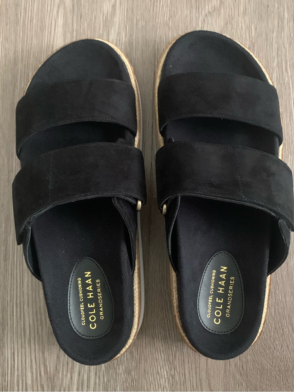 NIB Cole Haan Cole Haan Cloudfeel GrandSeries Suede Espadrille Slide Sandals